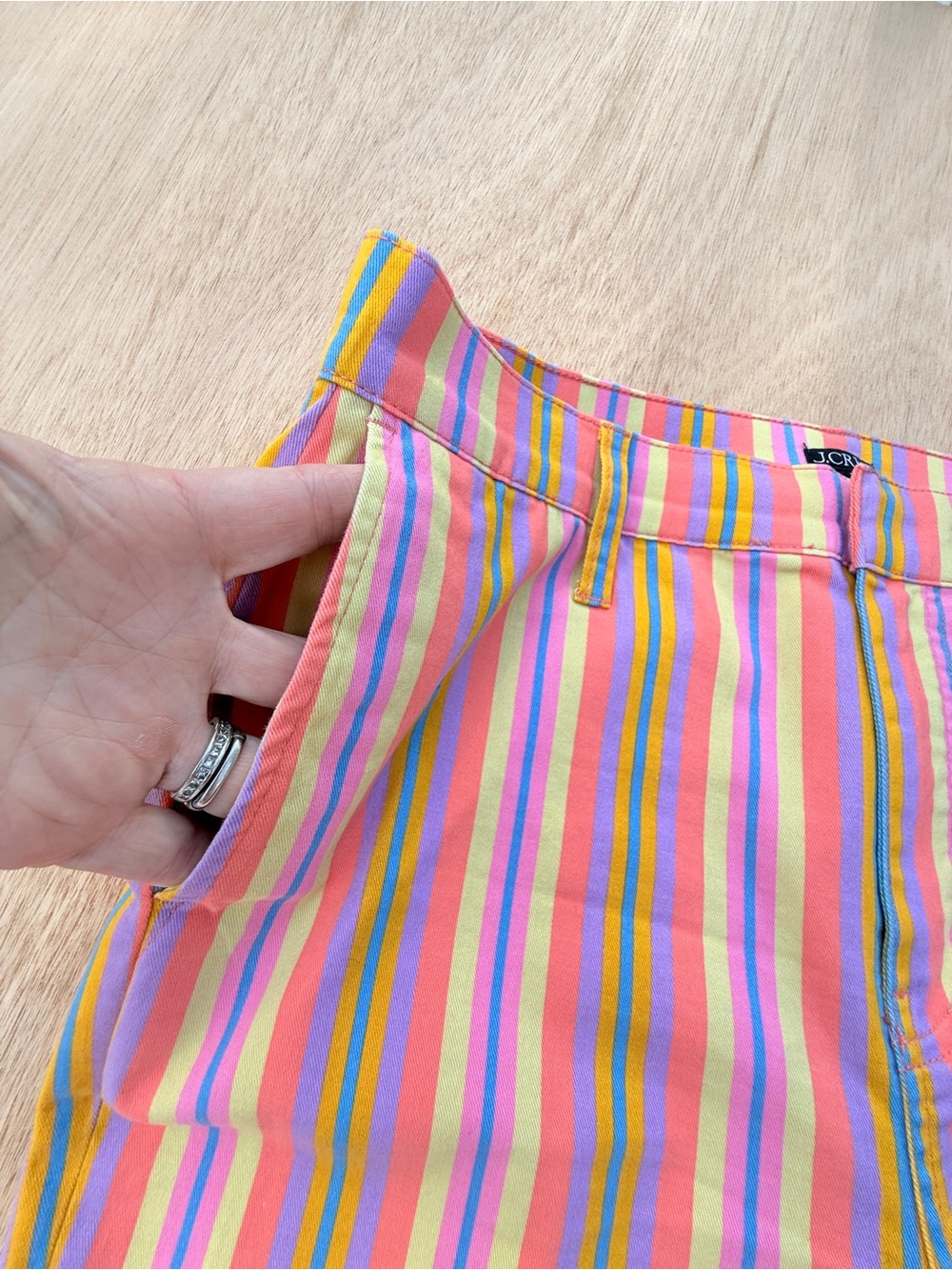 J. Crew Re-Imagined Eco Slim Demi-Boot Chino Pant Multicolor Vertical Stripe 29 - Picture 9 of 14